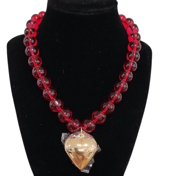 ❤️🔹️Piper K🔹️ Red Beaded Glass 17" Necklace - Picture 1 of 10